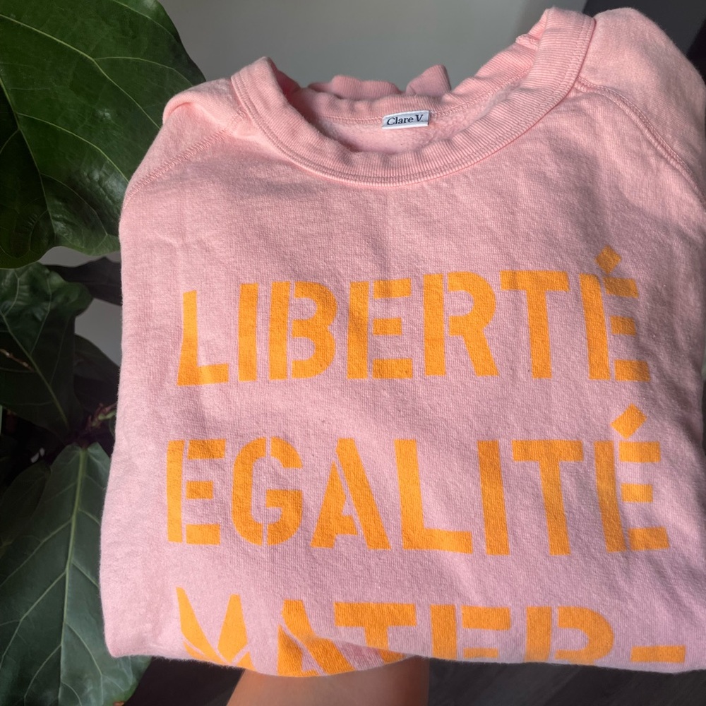 Clare V x EMC Pink Crewneck Sweatshirt Medium